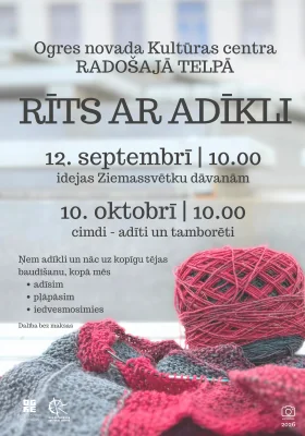 Ogrē 12. septembrī bezmaksas rīts ar adīkli